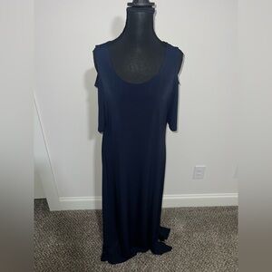 Chico's Classic Navy Long Sleeve Cold Shoulder Dress Size 1 (8/10)